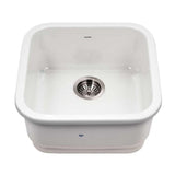 Platus Undermount Fireclay 19 in. Single Bowl Bar Sink in White with Square Basin