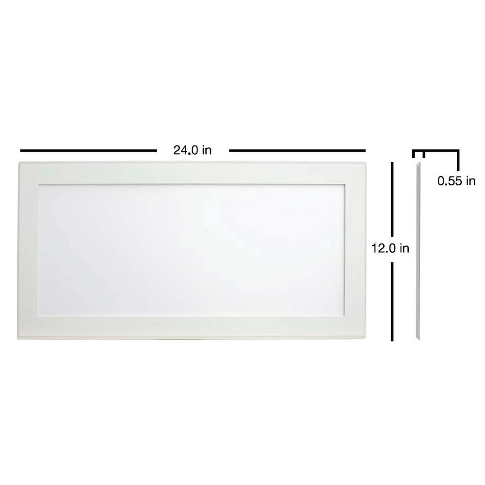 1 ft. x 2 ft. White Integrated LED Flat Light Surface Mount