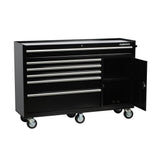 61 in. W x 18 in. D x 6-Drawer Tool Chest Rolling Cabinet in Black