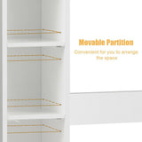 8 in. W Wooden Toilet Storage Cabinet Bathroom Shelves with Paper Drawer in White - Super Arbor