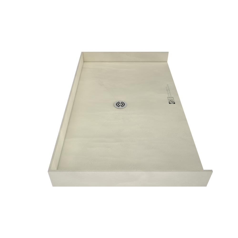 Redi Free 37 in. x 72 in. Barrier Free Shower Base with Center Drain and Polished Chrome Drain Plate - Super Arbor