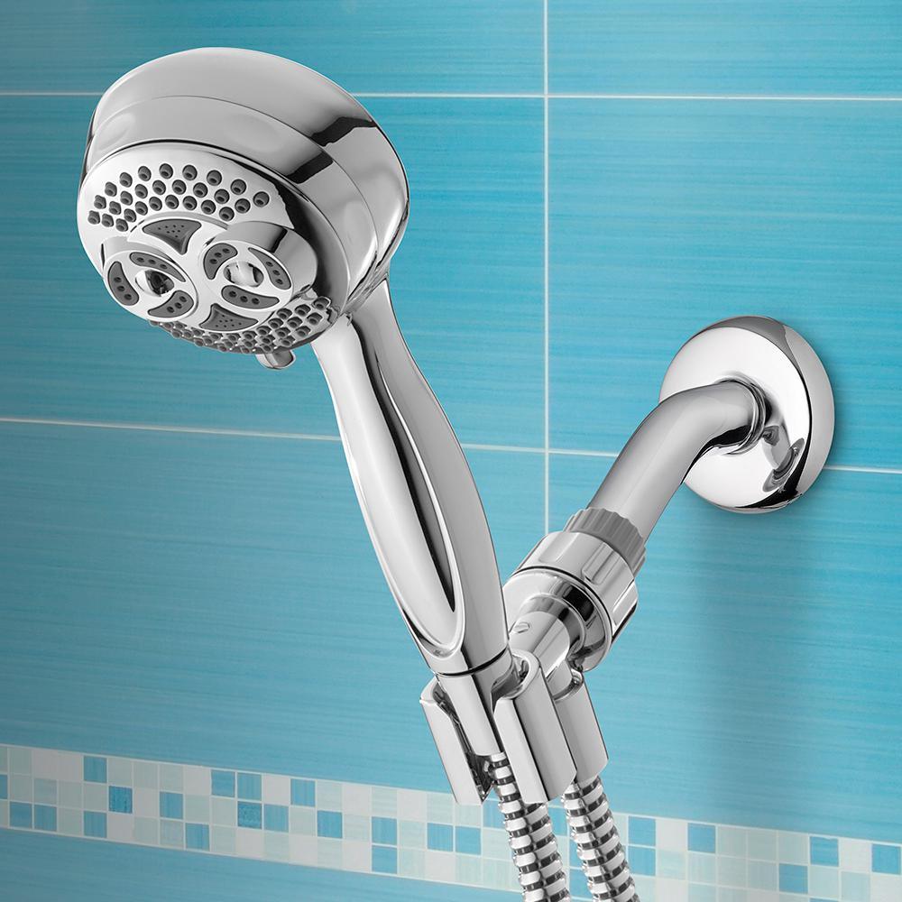 6-Spray 3.5 in. Single Wall Mount Handheld Shower Head in Chrome - Super Arbor