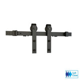 78 in. Soft Close Espresso Solid Steel Sliding Rolling Barn Door Hardware Kit for Single Wood Doors - Super Arbor