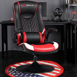 Red PVC Rocking Gaming Chair Rocker Racing Style Computer Office Chair 360¬∞ Swivel - Super Arbor