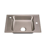 Classroom Sink, Drop-in, 17 in. x 25 in. 1-Compartment, ADA, SS, L/R Faucet Ledges, 6.5 in. Deep, Drain Center Rear