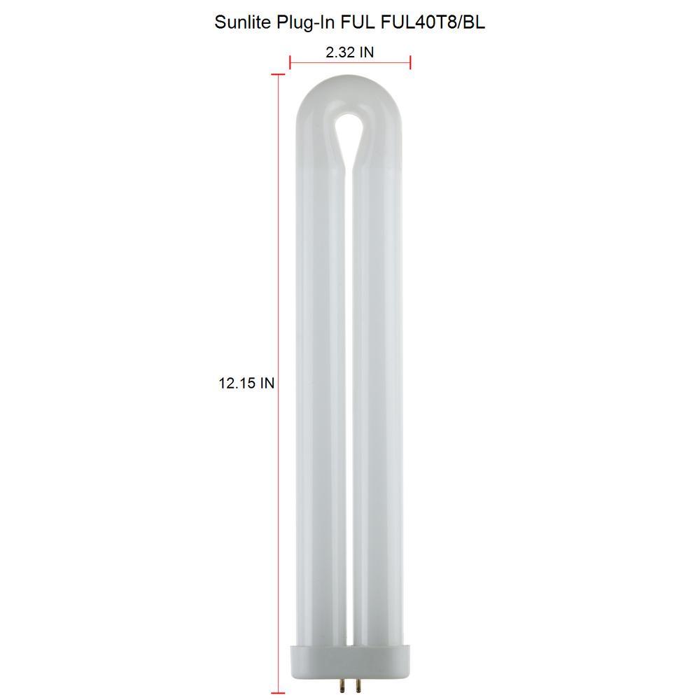 12 in. 40-Watt T8 U-Bent Ful Fluorescent Tube CFL Light Bulb Black Light Bulb (5-Pack) - Super Arbor
