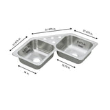 Dayton Elite Drop-In Stainless Steel 32 in. 3-Hole Double Bowl Kitchen Sink