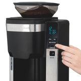 12-Cup Black Auto Grounds Dispensing Coffee Maker
