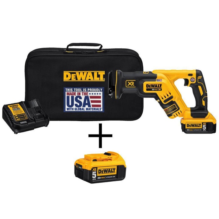 20-Volt MAX XR Lithium Ion Brushless Cordless Compact Reciprocating Saw Kit with Bonus 20-Volt MAX Battery Pack - Super Arbor