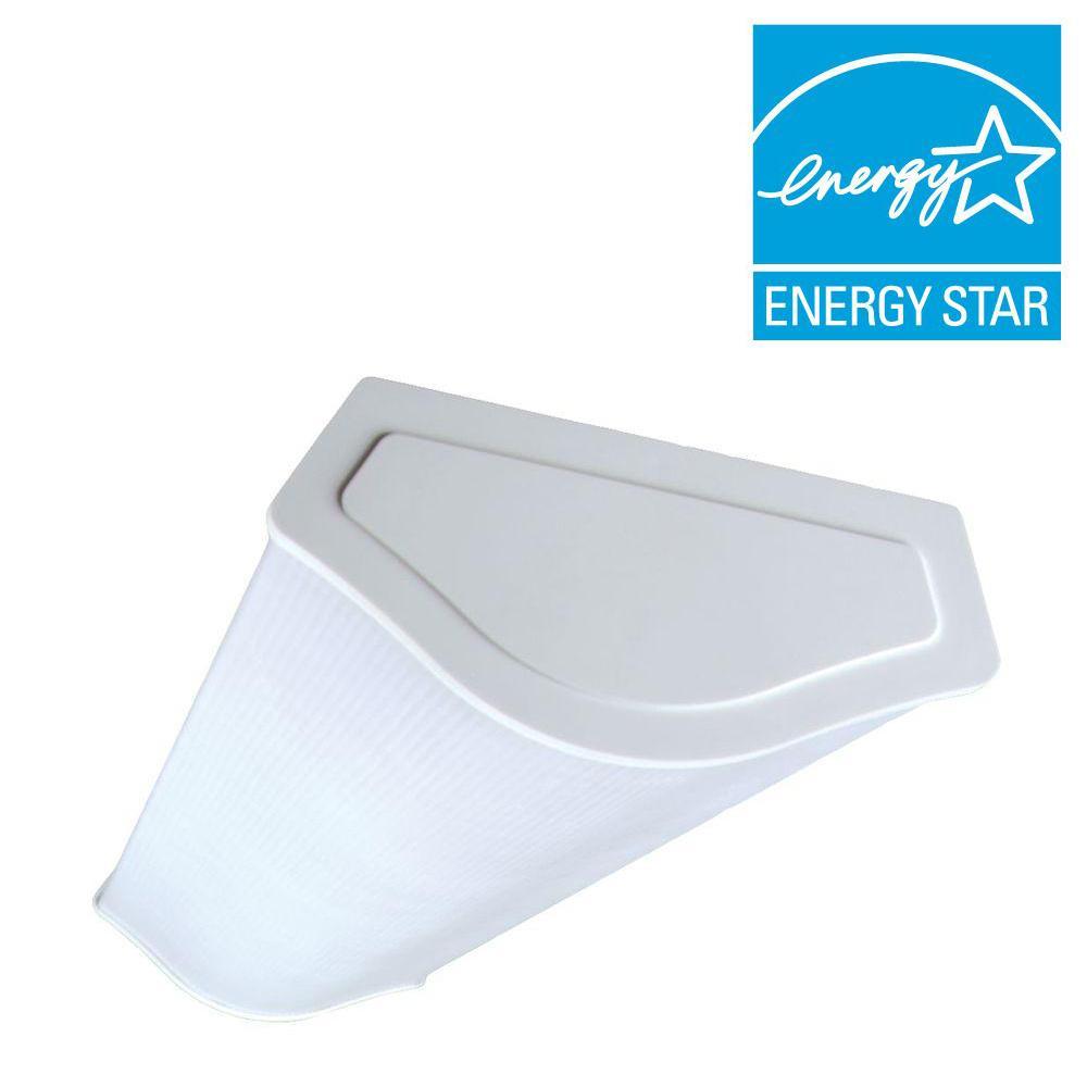 4-Light White Wraparound Fluorescent Steel Ceiling Fixture with White Euro-Style Acrylic Lens - Super Arbor