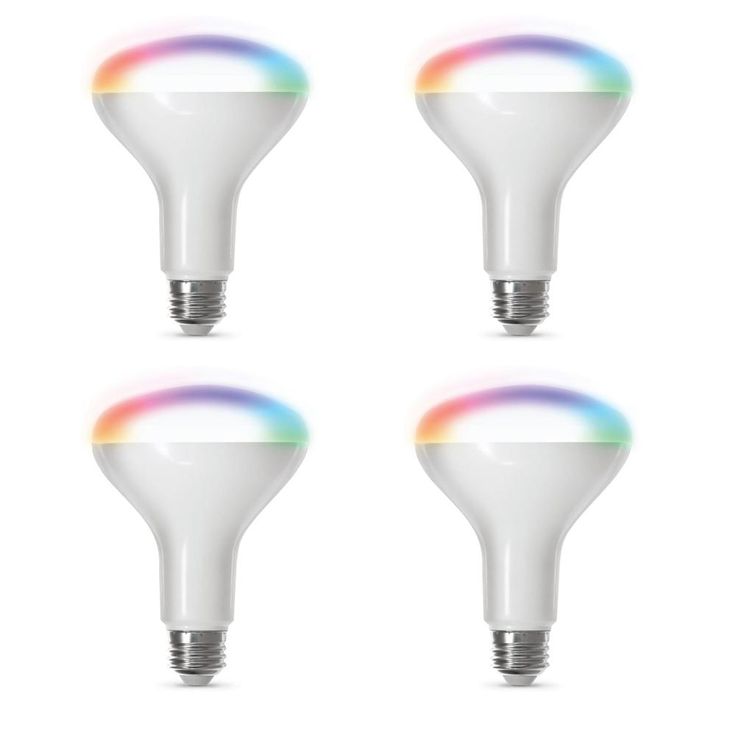 Feit Electric 65-Watt Equivalent BR30 Dimmable Full Color Changing Wi-Fi LED Smart Light Bulb (4-Pack)