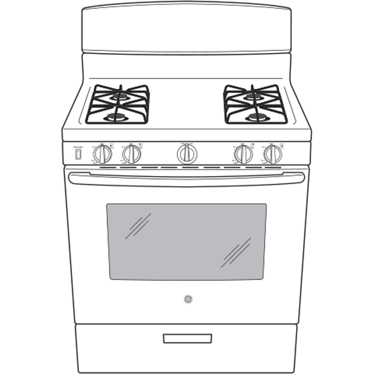 GE 30-in 4-Burner 4.8-cu ft Freestanding Gas Range (White) JGBS30DEKWW