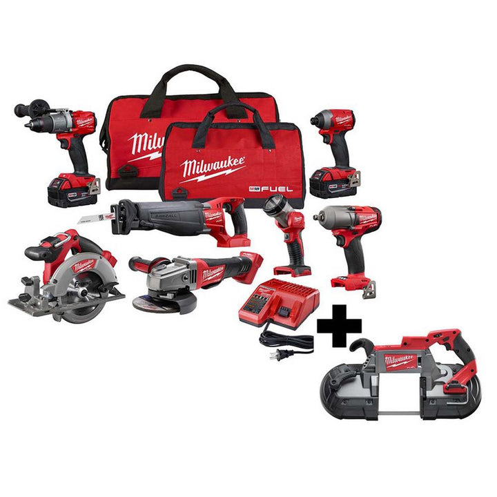 M18 FUEL 18-Volt Lithium-Ion Brushless Cordless Combo Kit (7-Tool) with M18 FUEL Deep Cut Band Saw