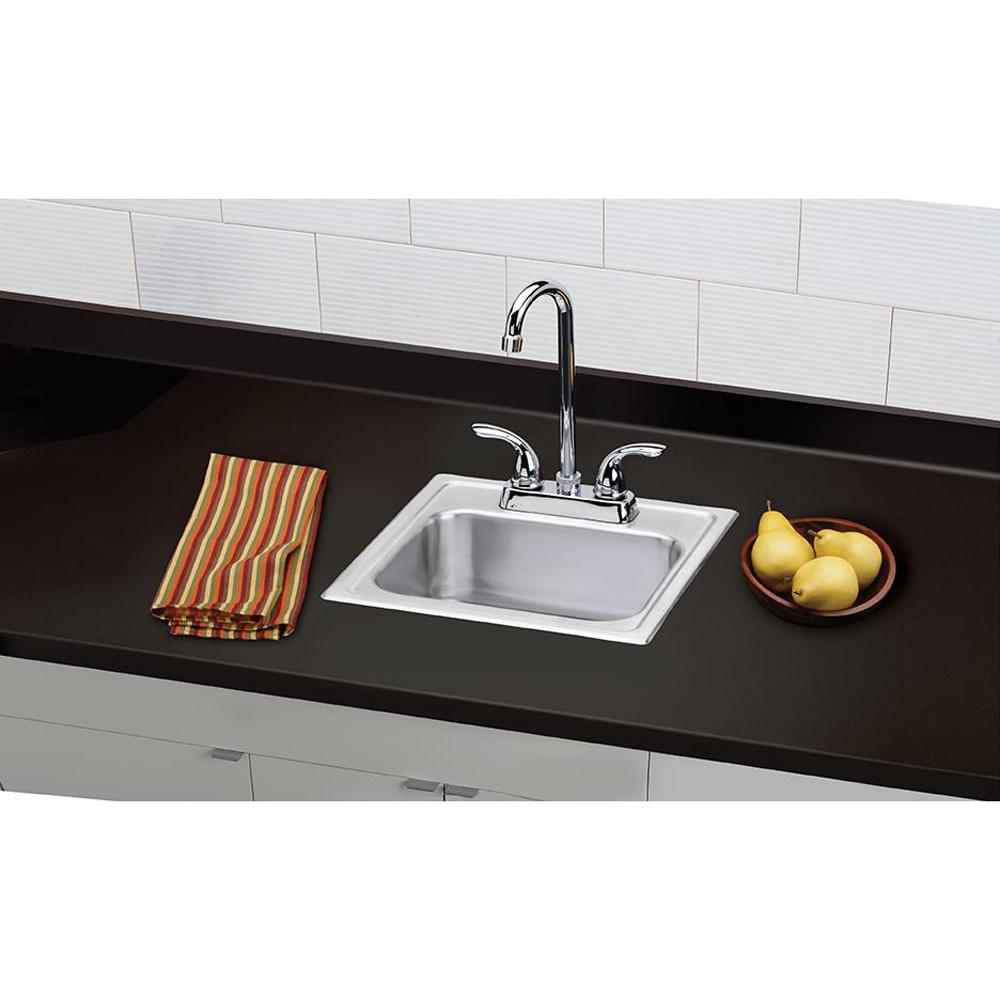 All-in-One Drop-in Stainless Steel 15 in. 2-Hole Single Bowl Bar Sink - Super Arbor