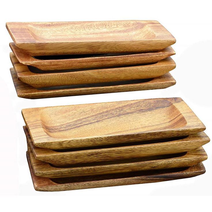 8-Piece Acacia Hardwood Appetizer Serving Tray Set