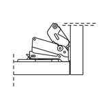 2 in. x 0.5 in. Bright Nickel 165 Degree Opening Euro Full Overlay Hinge