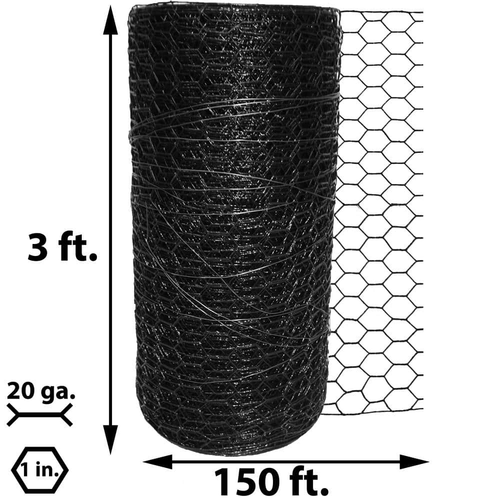 Acorn International 1 in. x 3 ft. x 150 ft. Vinyl Coated Poultry Netting