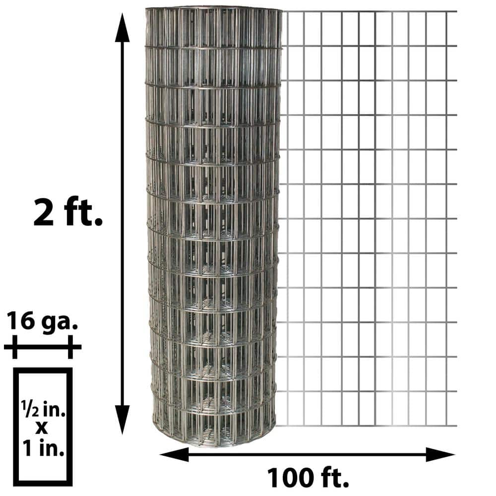 Acorn International 2 ft. x 100 ft. 16-Guage Galvanized Welded Wire