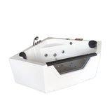 Ibiza with heater 59.05 in. Acrylic Center Drain Corner Alcove Whirlpool Bathtub in White - Super Arbor
