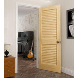 30 in. x 80 in. Unfinished Plantation Louver Louver Solid Core Wood Interior Door Slab - Super Arbor