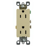 Decora 15 Amp Residential Grade Self Grounding Duplex Outlet, White - Super Arbor