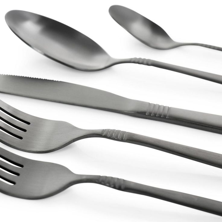 Cravat 20-Piece Matte Black Flatware Utensil Set, 18/10 Stainless Steel Silverware Metal (Service for 4)