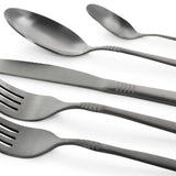 Cravat 20-Piece Matte Black Flatware Utensil Set, 18/10 Stainless Steel Silverware Metal (Service for 4)
