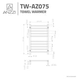 Bali Series 10-Bar Stainless Steel Wall Mounted Electric Towel Warmer in Polished Chrome - Super Arbor