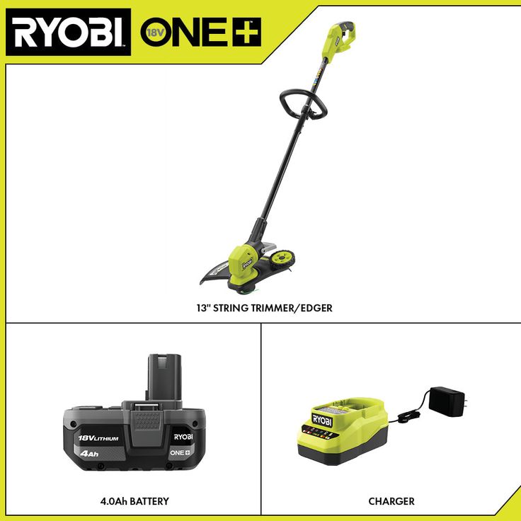 RYOBI Reconditioned ONE+ 18-Volt Lithium-Ion Cordless String Trimmer/Edger - 4.0 Ah Battery and Charger Included