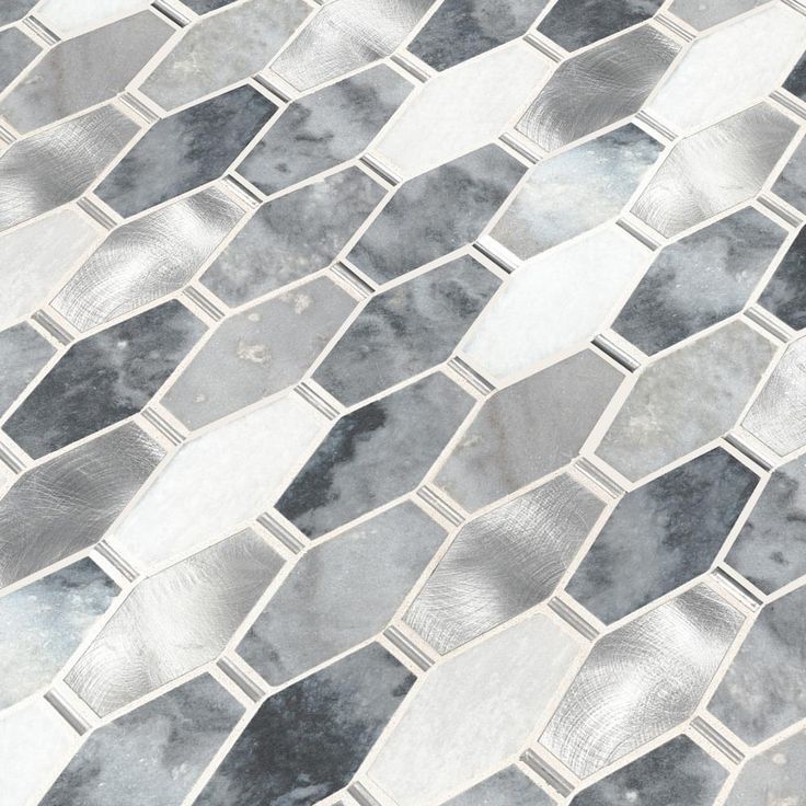 MSI Ankara 13 in. x 11.61 in. x 6mm Textured Stone Metal Mesh-Mounted Mosaic Tile (15.75 sq. ft. / case)
