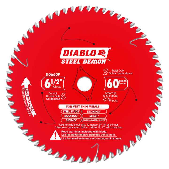 Diablo Steel Demon Saw Blade for Thin Metal 6-1/2" 60 Teeth
