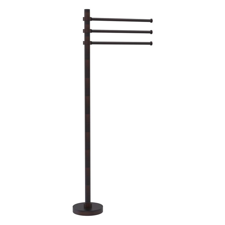 Allied Brass Towel Stand with 3 Pivoting 12-in Arms in Polished Nickel