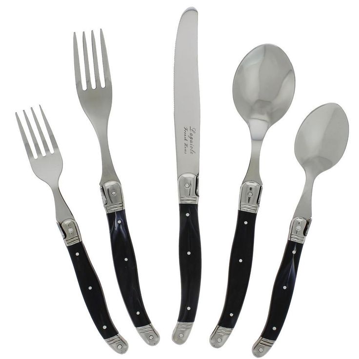Laguiole 20-Piece Stainless Steel/Black Flatware Set (Service for 4)