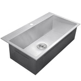 Handmade All-in-One Stainless Steel 33 in. x 22 in. Single Bowl Drop-in Kitchen Sink and Pull-down Kitchen Faucet