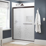 Simplicity 60 in. x 70 in. Semi-Frameless Traditional Sliding Shower Door in Bronze with Rain Glass - Super Arbor