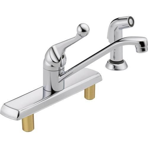 Delta Classic Chrome 1-Handle Deck-Mount Low-Arc Handle Kitchen Faucet