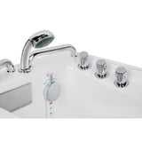 52.5 in. Left Side Walk-in Freestanding Bathtub Flatbottom Soaking SPA Tub in White - Super Arbor