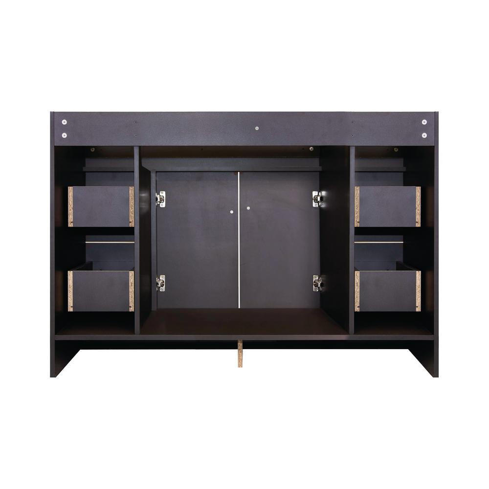 Wyndham 48 in. W x 21 in. D Ready to Assemble Bath Vanity Cabinet Only in Espresso