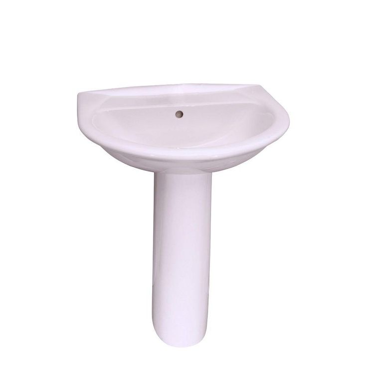 Barclay Products Karla 24 in. Pedestal Combo Bathroom Sink with 1 Faucet Hole in White