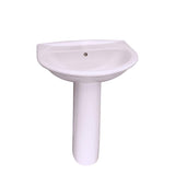 Barclay Products Karla 24 in. Pedestal Combo Bathroom Sink with 1 Faucet Hole in White