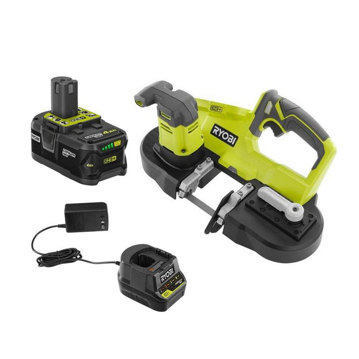 18-Volt ONE+ Cordless Portable Band Saw with (1) 4.0 Ah Lithium-Ion Battery and 18-Volt Charger