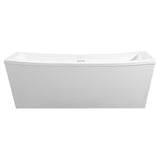 Terra 70 in. Acrylic Double Slipper Flatbottom Non-Whirlpool Center Drain Bathtub in White - Super Arbor