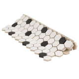 MSI Adelaide Hexagon Black and White Dot 10.16 in. x 11.71 in. Matte Porcelain Floor and Wall Mosaic Tile (12.45 sq. ft./Case)