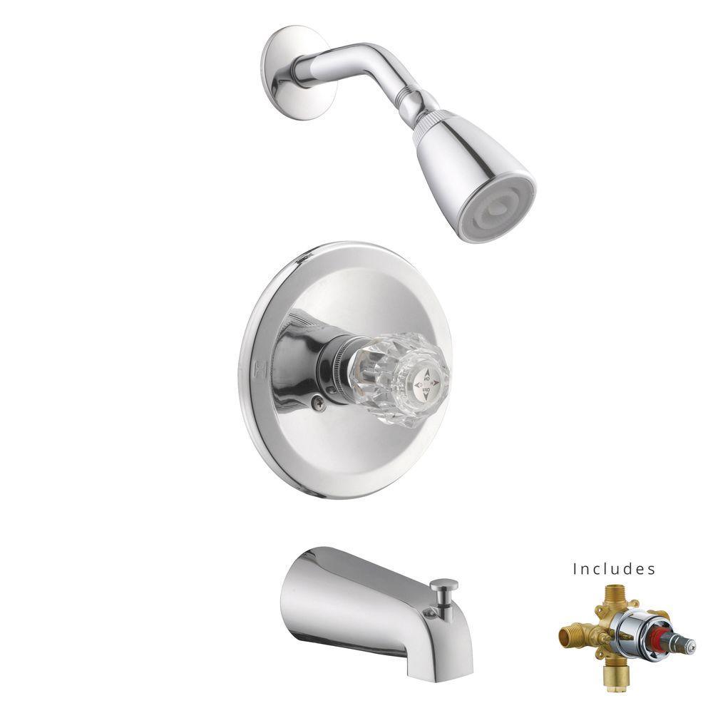 Millbridge Single-Handle 1-Spray Tub and Shower Faucet in Polished Chrome (Valve Included) - Super Arbor