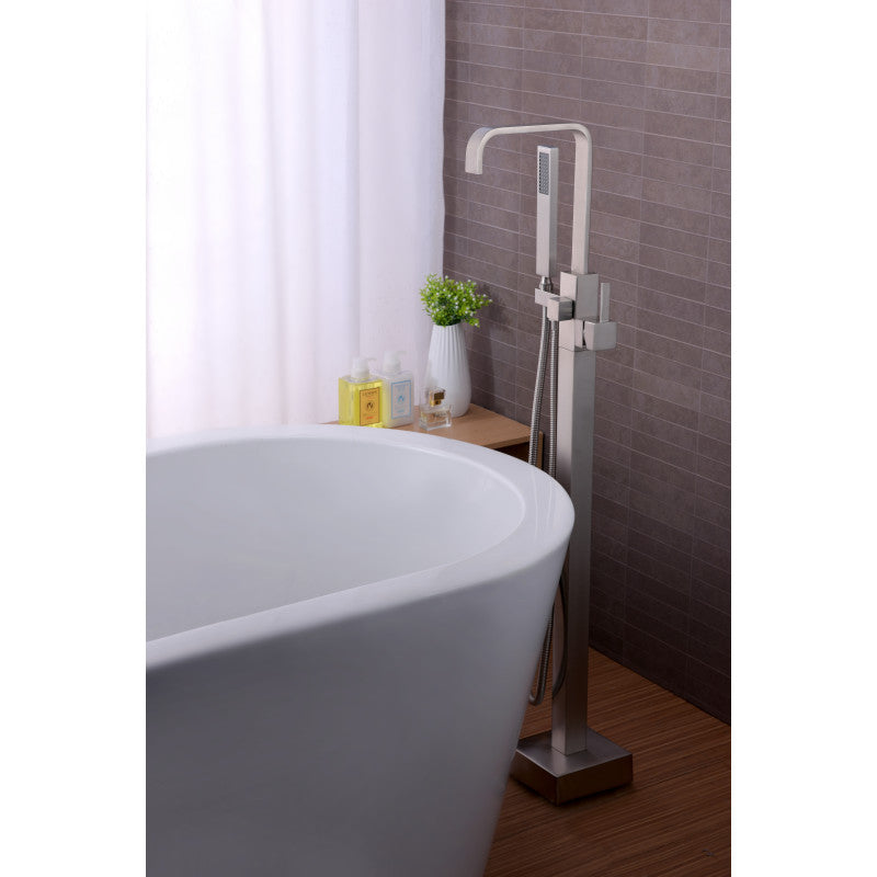 ANZZI Victoria Series Freestanding Bathtub Faucet, 2-Handle with Hand Shower, Valve Included, FS-AZ0031BN (Brushed Nickel)