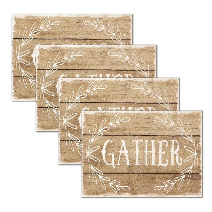 MHF Home Gather Brown 18 in. W x 13 in. L Polypropylene Placemat Set (4-Pack)