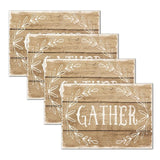 MHF Home Gather Brown 18 in. W x 13 in. L Polypropylene Placemat Set (4-Pack)