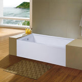 Nova 60 in. Acrylic Left Hand Drain Rectangular Alcove Flatbottom Non-Whirlpool Bathtub in White - Super Arbor