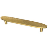 Modern Herringbone 3-3/4 in. (96mm) Center-to-Center Brushed Brass Cabinet Drawer Pull (2-Pack) - Super Arbor