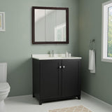 Ventura 48 in. W x 30 in. H x 6 in. D Framed Tri-View Surface-Mount Bathroom Medicine Cabinet in Espresso - Super Arbor